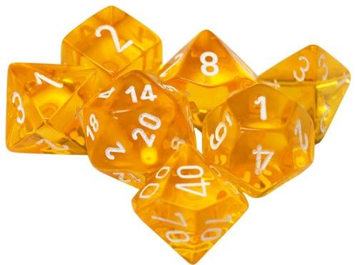 CHX23072 Chessex Manufacturing Translucent: Poly Yellow/White (7) Revised main product photo