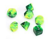 CHX26454 Chessex Manufacturing Gemini 6: Poly Green Yellow/Silver (7) main product photo