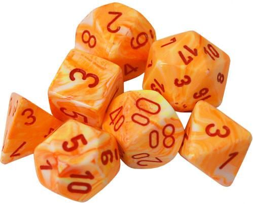 Chessex Manufacturing Dice Menagerie 10: Poly Festive Sunburst/Red (7) main product photo