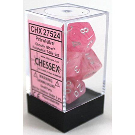 CHX27524 Chessex Manufacturing Dm9: Ghostly Glow Poly Pink/Silver (7) main product photo