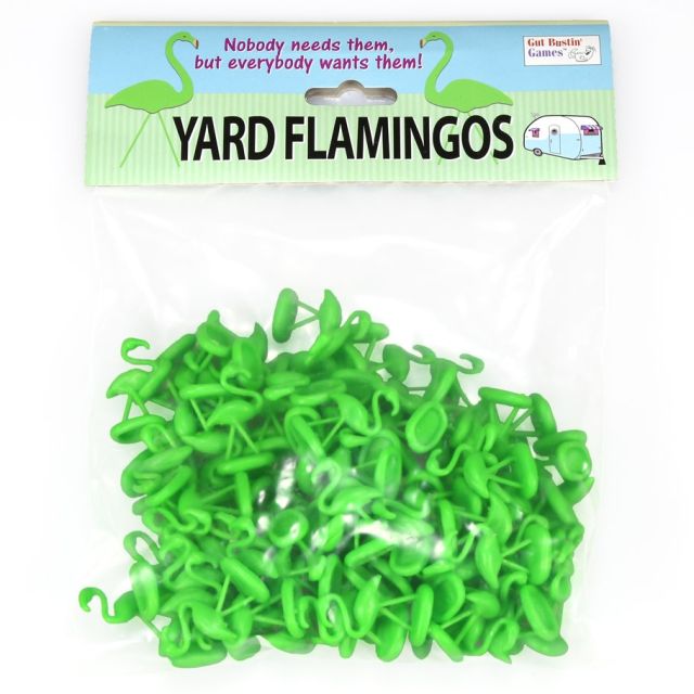 GUT1012 Gut Busting Games Trailer Park Wars!: Green Yard Flamingos (100) main product photo