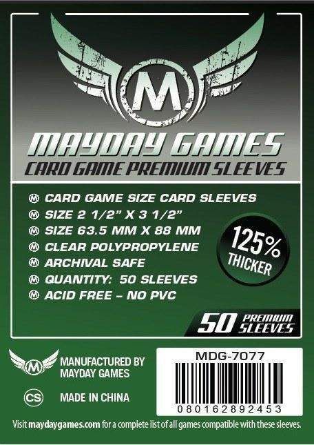 MDG7077 Mayday Games Inc Sleeves: Premium Card Sleeves 63.5mm x 88mm Dark Green (50) main product photo