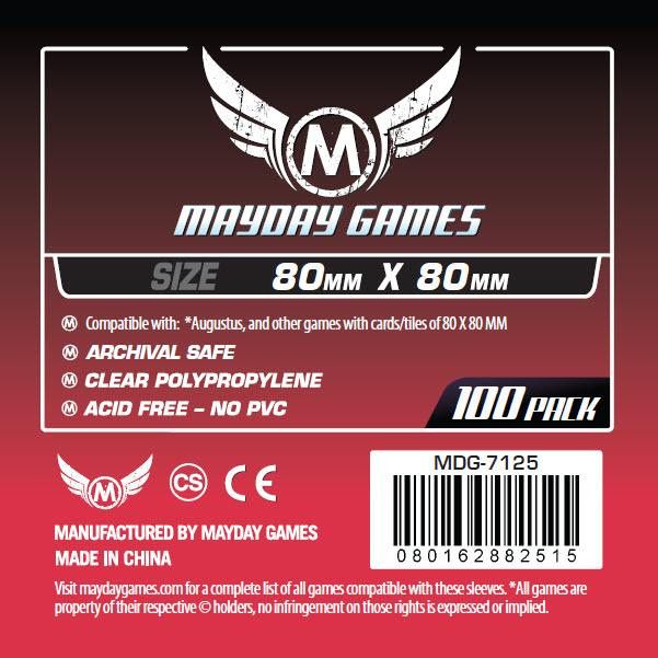 MDG7125 Mayday Games Inc Sleeves: Card Game Sleeves 80mm x 80mm (100) main product photo