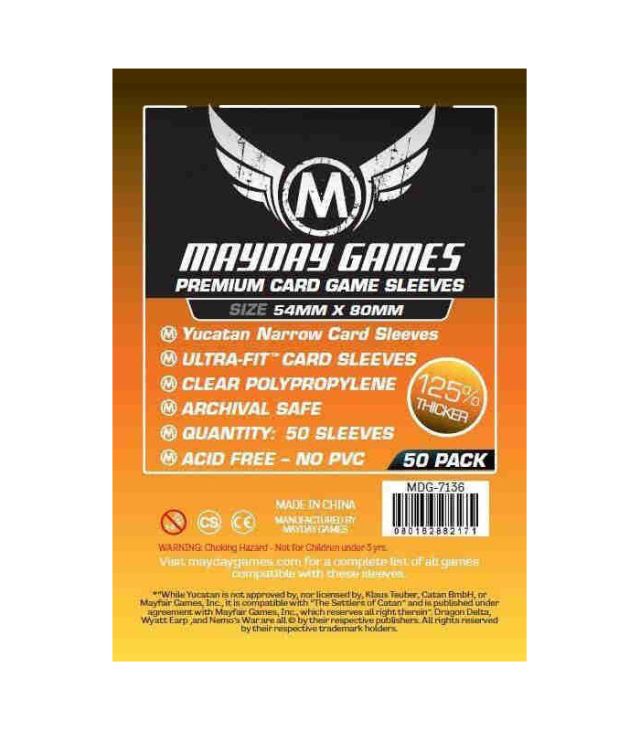 MDG7136 Mayday Games Inc Sleeves: Premium Yucatan Narrow Card Game Sleeves 54mm x 80mm (50) main product photo
