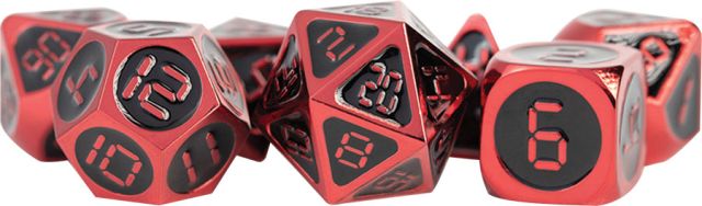 MET024 Metallic Dice Company Digital Enamel Metal Dice Set, 16mm: Red with Black Enamel (7) main product photo
