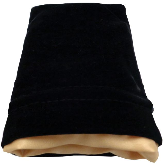 MET9003 Metallic Dice Company 4`x6` Black Velvet Dice Bag with Gold Satin Lining main product photo