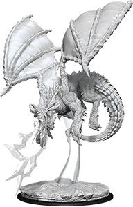 WZK73683 Wizkids/NECA Dungeons & Dragons Nolzur`s Marvelous Unpainted Miniatures: W8 Young Blue Dragon main product photo