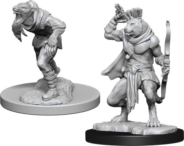 WZK90014 Wizkids/NECA Dungeons & Dragons Nolzur`s Marvelous Unpainted Miniatures: W11 Wererat & Weretiger main product photo