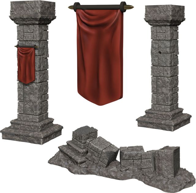 WZK90046 Wizkids/NECA WizKids Deep Cuts Unpainted Miniatures: W11 Pillars & Banners main product photo