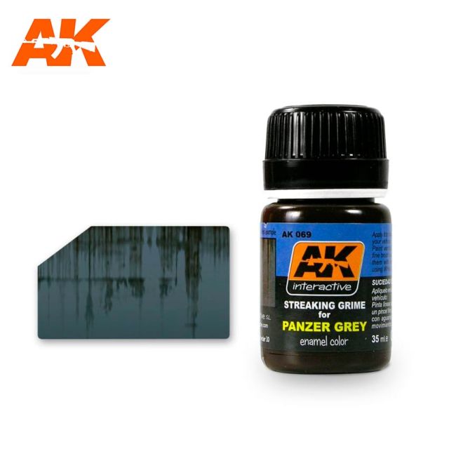 AK-069 AK Interactive Streaking Grime For Panzer Grey Vehicles (3 Pack) main product photo