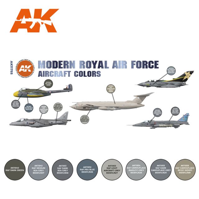AK-11755 AK Interactive 3G Air - Modern Royal Air Force Aircraft Colors Set (8) main product photo