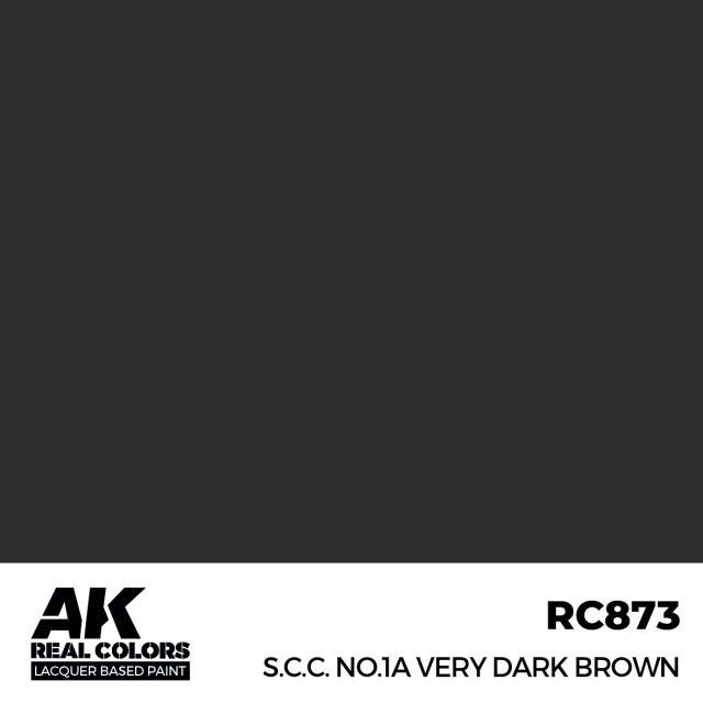 AK-RC873 AK Interactive Real Colors S.C.C. No.1A Very Dark Brown 17 ml. main product photo