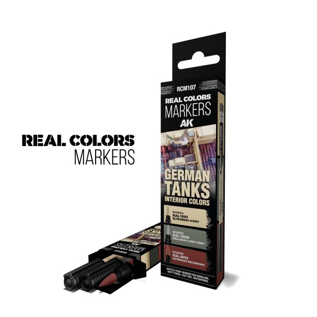 AK-RCM107 AK Interactive Real Colors Markers German Tanks Interior Colors - Set 3 Real Colors Markers main product photo