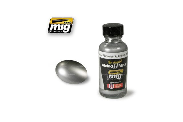 AMG-AMIG8204 Ammo Mig Polished Aluminium Alclad Metallic Paint ALC105, 30ml main product photo