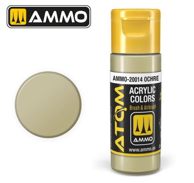 AMM-20014 Ammo By Mig Jimenez Atom: Ochre Acrylic Paint 20ml Bottle main product photo