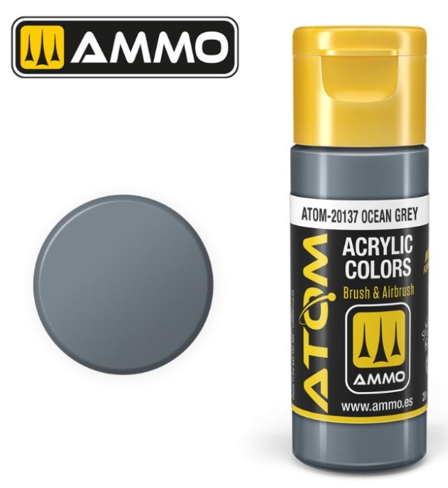 AMM-20137 Ammo By Mig Jimenez Atom: Ocean Grey Acrylic Paint 20ml Bottle main product photo