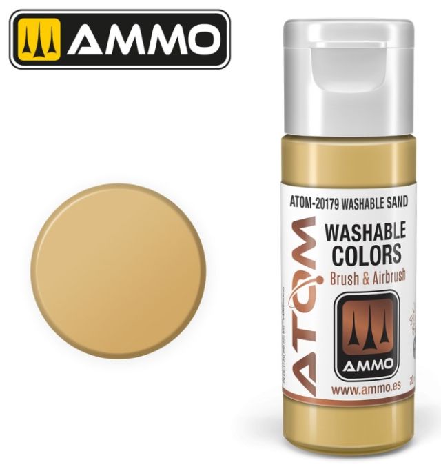 AMM-20179 Ammo By Mig Jimenez Atom: Washable Sand Acrylic Paint 20ml Bottle main product photo