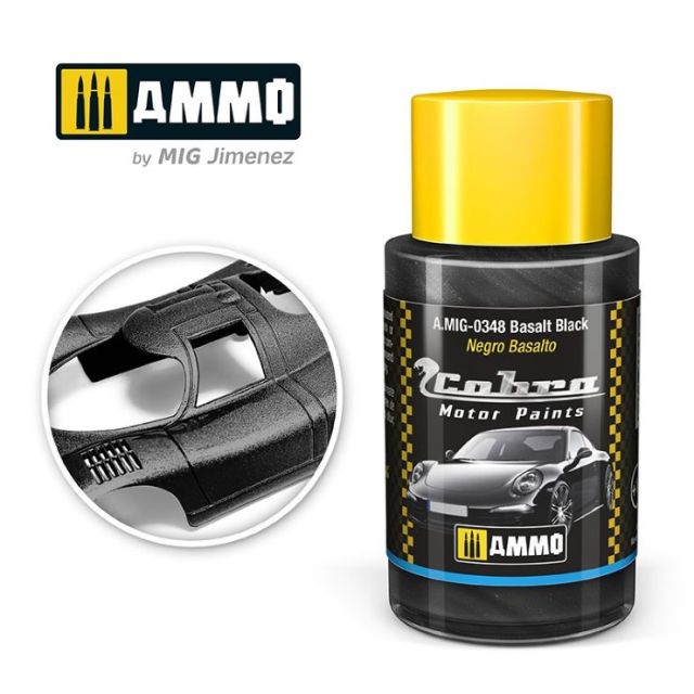 AMM-348 Ammo By Mig Jimenez Cobra Motor: Basalt Black Acrylic Paint 30ml Bottle main product photo