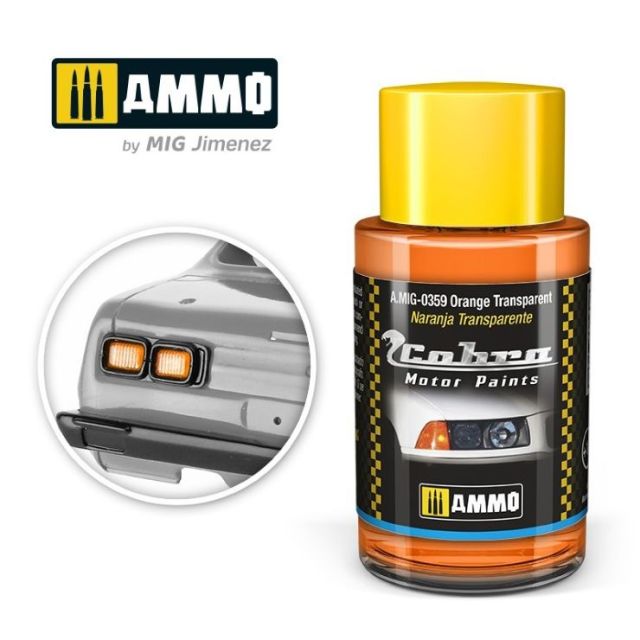 AMM-359 Ammo By Mig Jimenez Cobra Motor: Orange Transparent Acrylic Paint 30ml Bottle main product photo