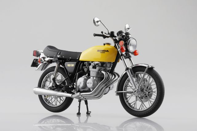 AOS-11174 Aoshima 1/12 Diecast Motorcycle, Honda CB400Four Parakeet Yellow main product photo