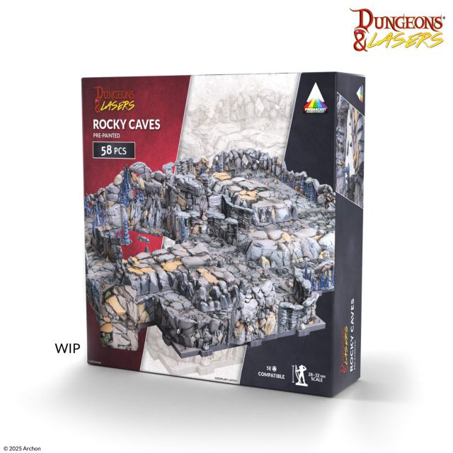 ARS-DNL0124 Archon Studio Dungeons and Lasers: Rocky Caves Pre-painted (D&L: Expansion Sets) main product photo
