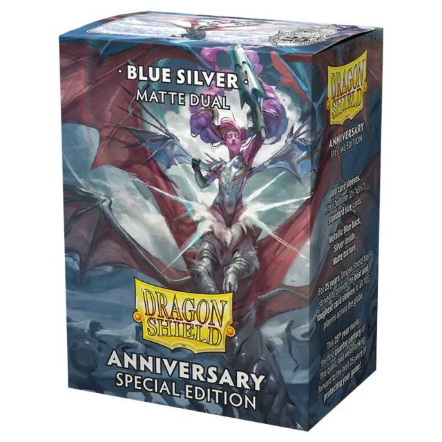 ATM15064 Arcane Tinmen Deck Protector: Dragon Shield: Dual Matte: 25th Anniversary Blue & Silver (100) main product photo