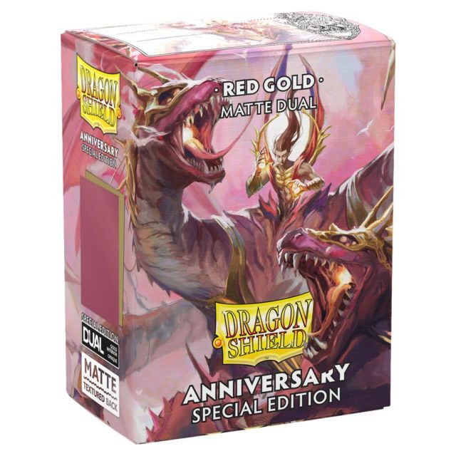 ATM15065 Arcane Tinmen Deck Protector: Dragon Shield: Dual Matte: 25th Anniversary Red & Gold (100) main product photo