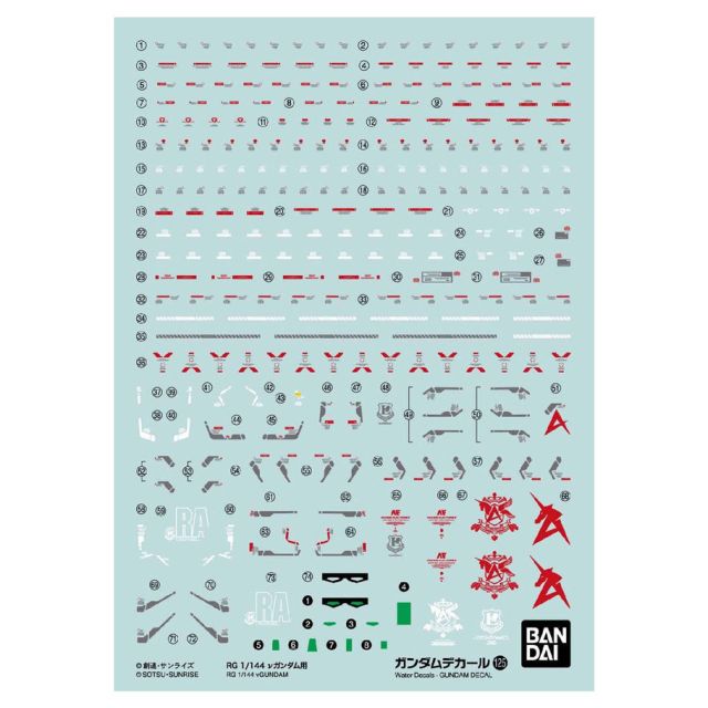 BAN2578994 Bandai Gundam: Real Grade: 1/144: Char's Counterattack: DECAL 125 vGundam main product photo