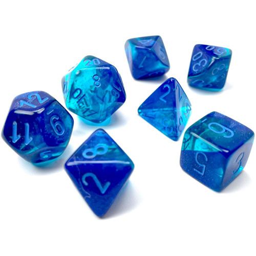 CHX26463 Chessex Manufacturing Gemini: Poly Blue-Blue/light blue Luminary 7-Die Set main product photo