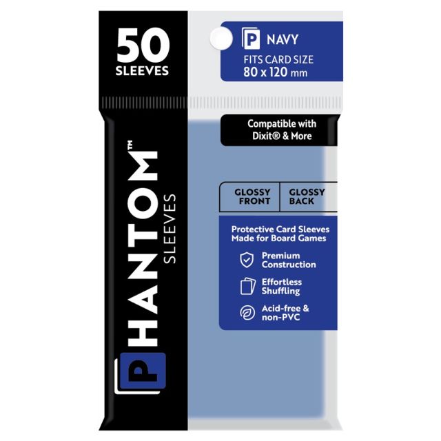 CTGPS1009 Capstone Games Phantom: Protective Sleeves:: Gloss/Gloss Navy Size (50) main product photo