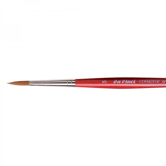 DVINC-5580_5 Da Vinci Cosmotop Spin Series 5580 Watercolor Brush - Round, Short Handle, Size 5 main product photo