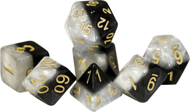 GKGH578D6 Gate Keeper Games Halfsies Dice: Yin Yang (12d6 Dice Set) main product photo