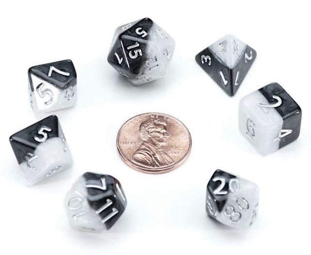 GKGTINYH87 Gate Keeper Games Mighty Tiny Dice : Yin Yang (7 Polyhedral Dice Set) main product photo