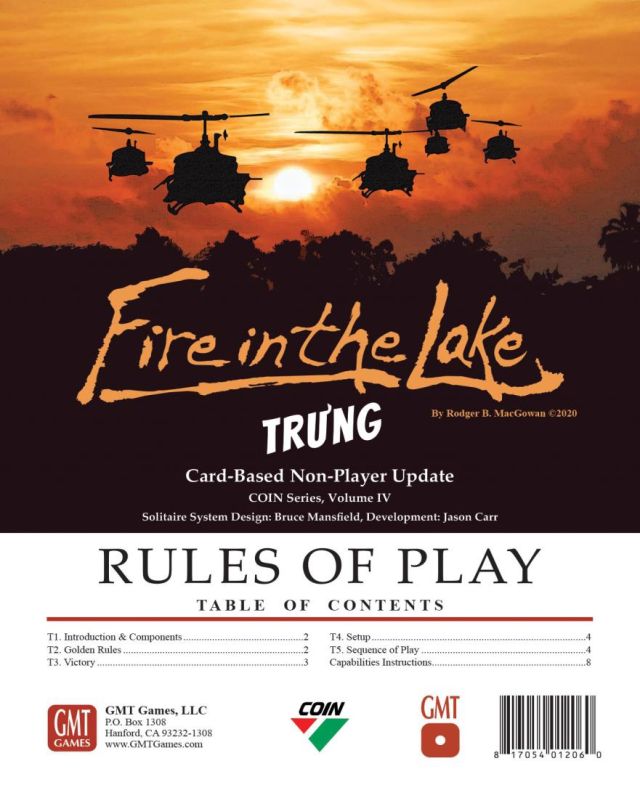 GMT2016 GMT Games Counter Insurgencies: Fire in the Lake - Trung Bot Solo Expansion main product photo