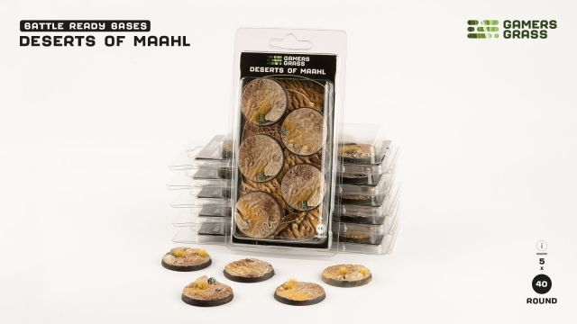 GSG-GGB-DR40 Gamers Grass Battle Ready Bases - Deserts of Maahl - Round 40mm (x5) main product photo