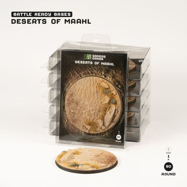 GSG-GGB-DR90 Gamers Grass Battle Ready Bases - Deserts of Maahl - Round 90mm (x1) main product photo