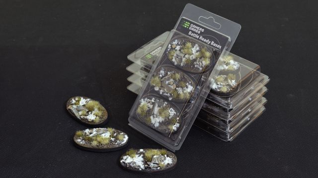 GSG-GGB-WO75 Gamers Grass Battle Ready Bases - Winter - Oval 75mm (x3) main product photo