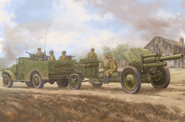 HBOSS-84537 Hobby Boss 1/35 M3A1 late version tow 122mm Howitzer M-30 main product photo