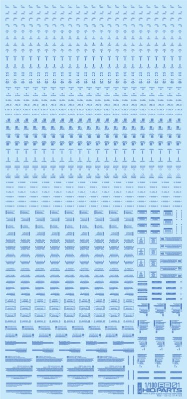HIQ-RB01-100BLU HiQ Parts 1/100 RB01 Caution Decal One Color Blue (1pc) main product photo