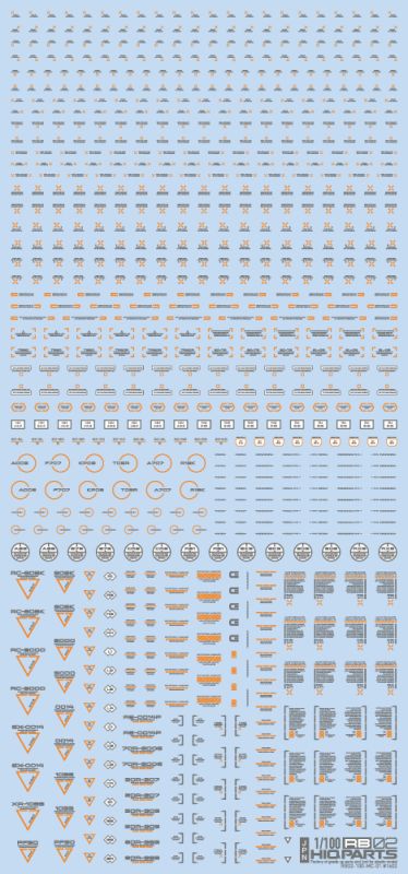 HIQ-RB02-100GAO HiQ Parts 1/100 RB02 Caution Decal Gray & Orange (1pc) main product photo