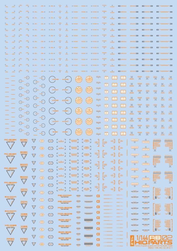 HIQ-RB02-144OAG HiQ Parts 1/144 RB02 Caution Decal Orange & Gray (1pc) main product photo