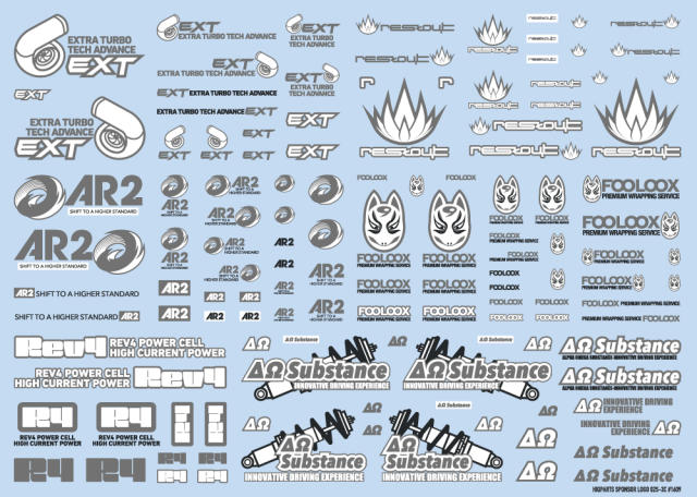 HIQ-SLD02S-GR HiQ Parts Sponsor Logo Decal 02S Gray / Dark Gray (1pc) main product photo