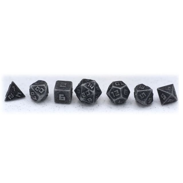 HYO0221 Hymgho Premium Gaming 7-Set 10mm Mini Solid Metal: Ancient Silver main product photo