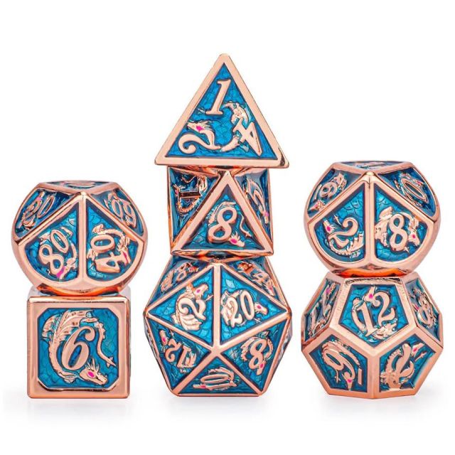 HYOBRL018 Hymgho Premium Gaming 7-Set Dragon Solid Metal: Copper with Light Blue main product photo