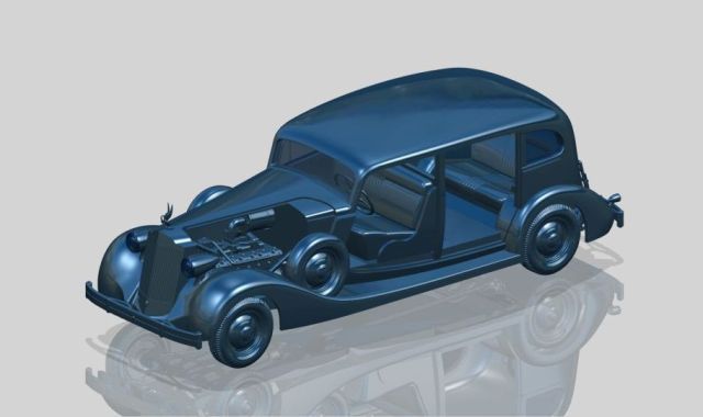 ICM-35535 ICM 1/35 Packard Twelve (Model 1936), WWII Soviet Leader's Car with Passengers (5 figures) main product photo