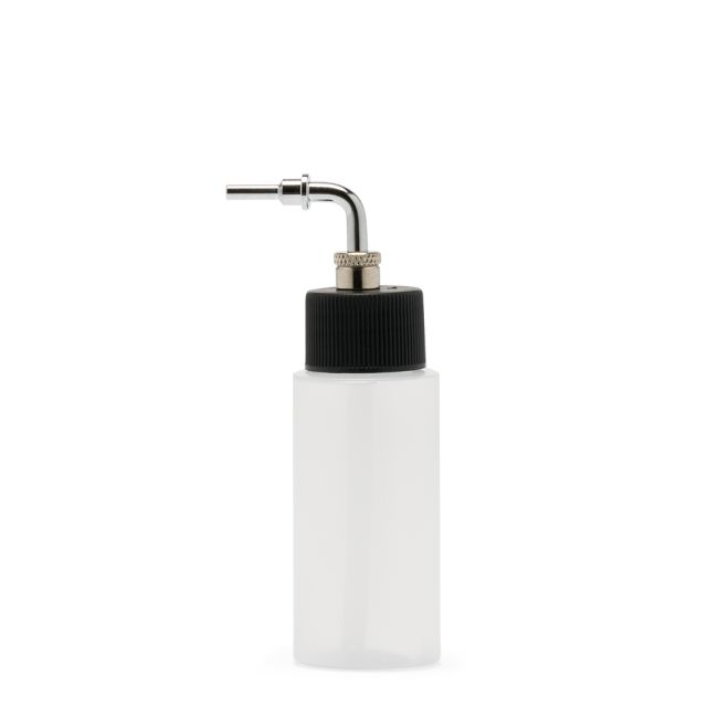 IWATA-I4701S IWATA High Strength Translucent Bottle 1 oz / 30 ml Cylinder With Side Feed Adaptor Cap main product photo