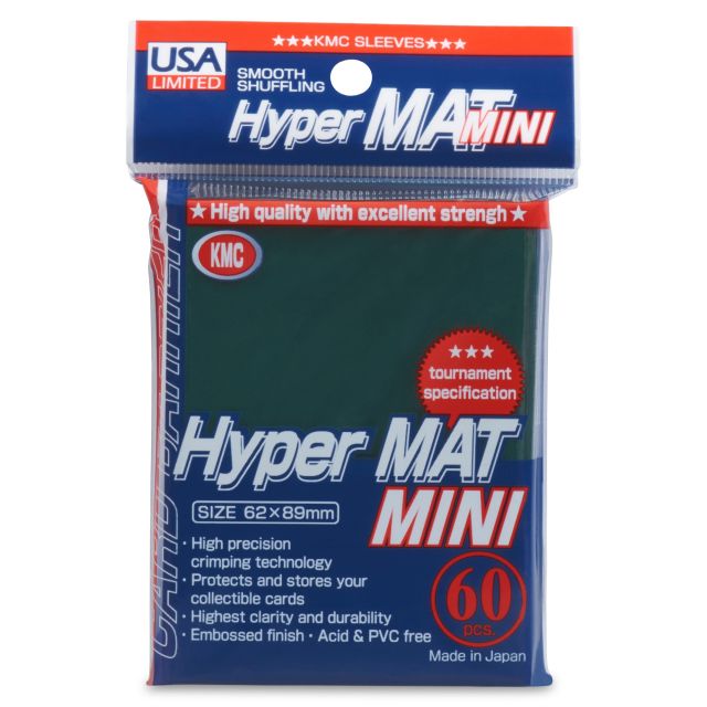 KMCMHM2154 KMC USA Sleeves: Mini Size Hyper Matte Green (60) USA Pack main product photo