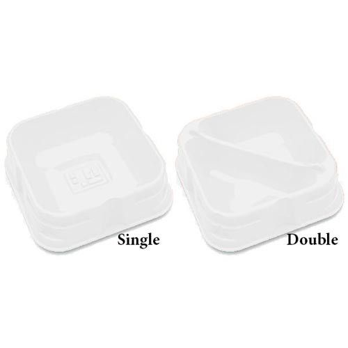 LKYXTZ-R02-ML Luck Duck Games X Trayz White with Clear Lid 3.5`W x 3.5`D x 1.3`H main product photo