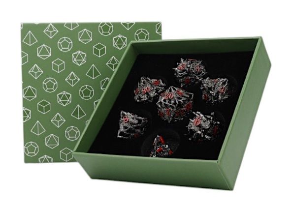 LPG251903 Let's Play Games LPG Dice: Dragon Rage Dice Set - Black/Red main product photo