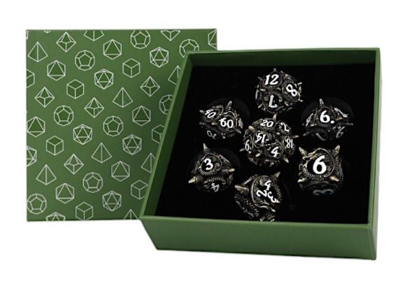 LPG251906 Let's Play Games LPG Dice: Xeno Hollow Dice Set - Tarnished Gold main product photo